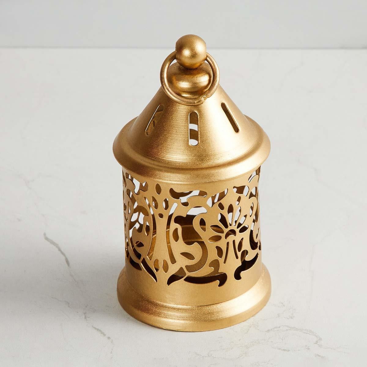 Decorative Hanging Lantern/Table Top, Golden Gold Iron Table Lantern