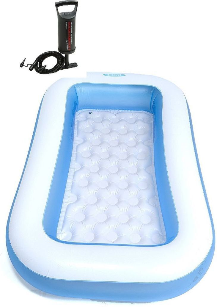 Combo-Prisma Collection 6 Ft Inflatable Bath Tub with Pump (Blue) Free-standing Bathtub