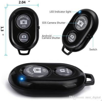 DL ZONE Wireless Bluetooth Shutter Button Selfie Remote Supported Camera Remote ControlCamera Remote Control image 1
