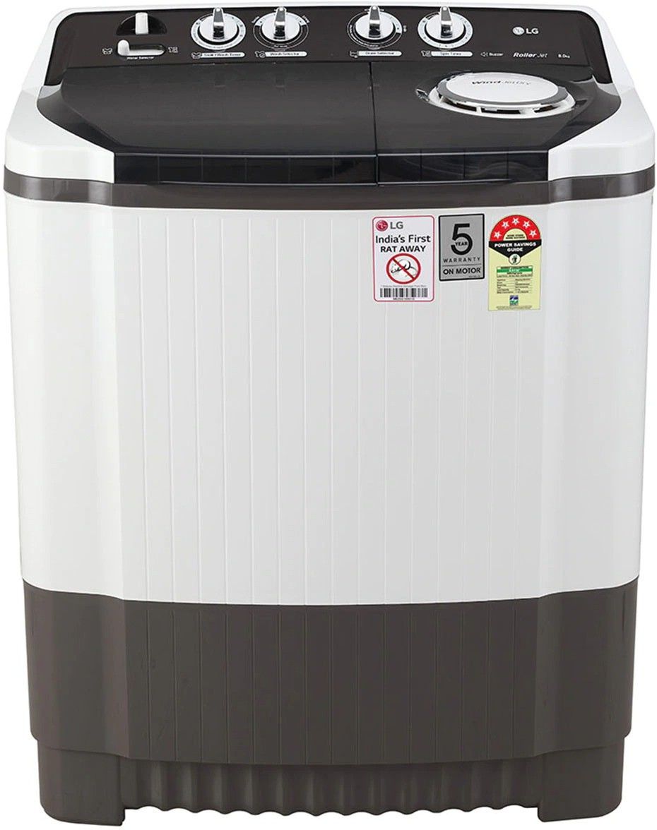 8 kg 5 Star with Roller Jet Pulsator with Soak, Wind Jet Dry and Rat Away, 6 Kg (Spin Tub Capacity) Semi Automatic Top Load Grey-image-36