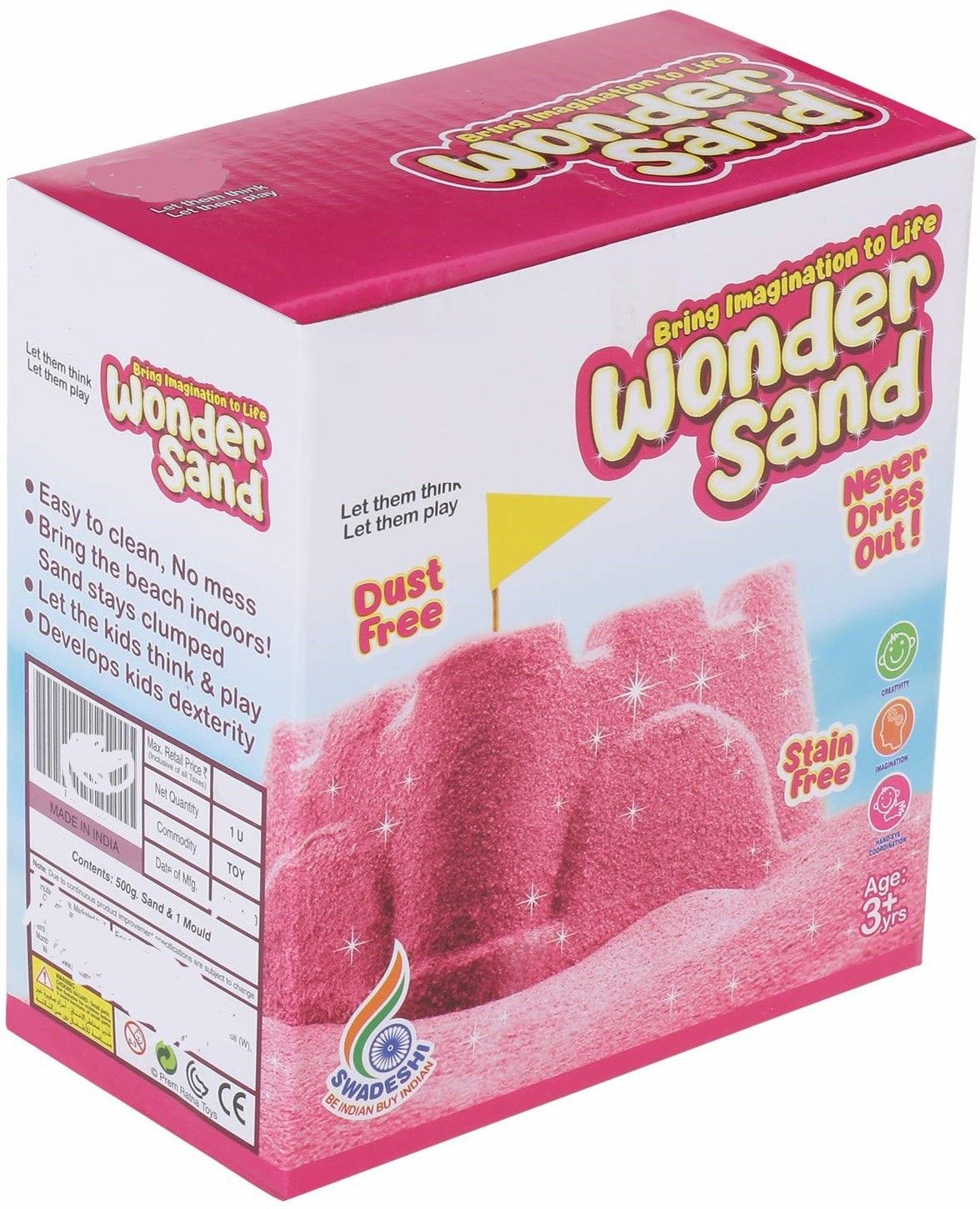 arniyavala Wonder Sand 500 Grams for Play. Smooth Sand for Kids (Pink 500 Grams)-picture-49