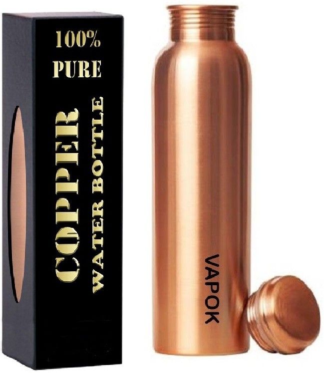 vapok Pure Copper Bottle 1 Litre For Drinking Water Leak Proof and Joint Less 1000 ml Bottle-picture-28