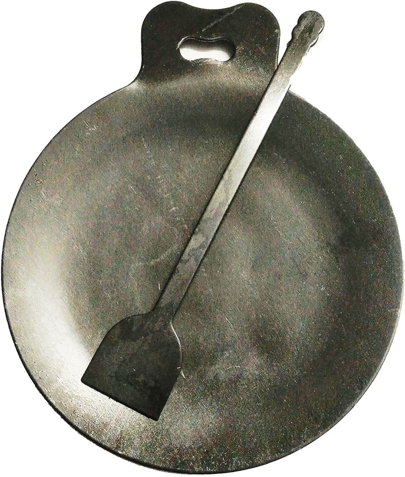 PURE IRON MADE CONCAVE DOSA / ROTI TAWA / 12 INCH DIA / STRONG - 2.5KG / WITH IRON DOSA TURNER Tawa 30 cm diameter