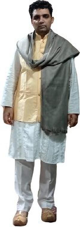 KASHMIR HANDLOOM Cashmere Solid Men Shawl-picture-12