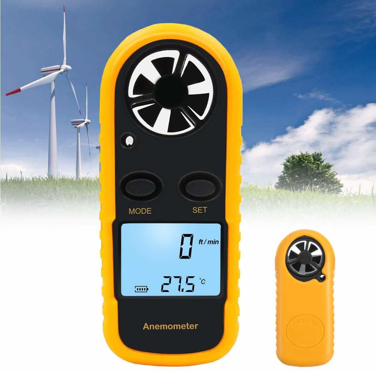 kinzilla LCD Digital Pocket Anemometer Wind Speed Air Velocity Temperature Measuring Digital Tachometer-picture-16