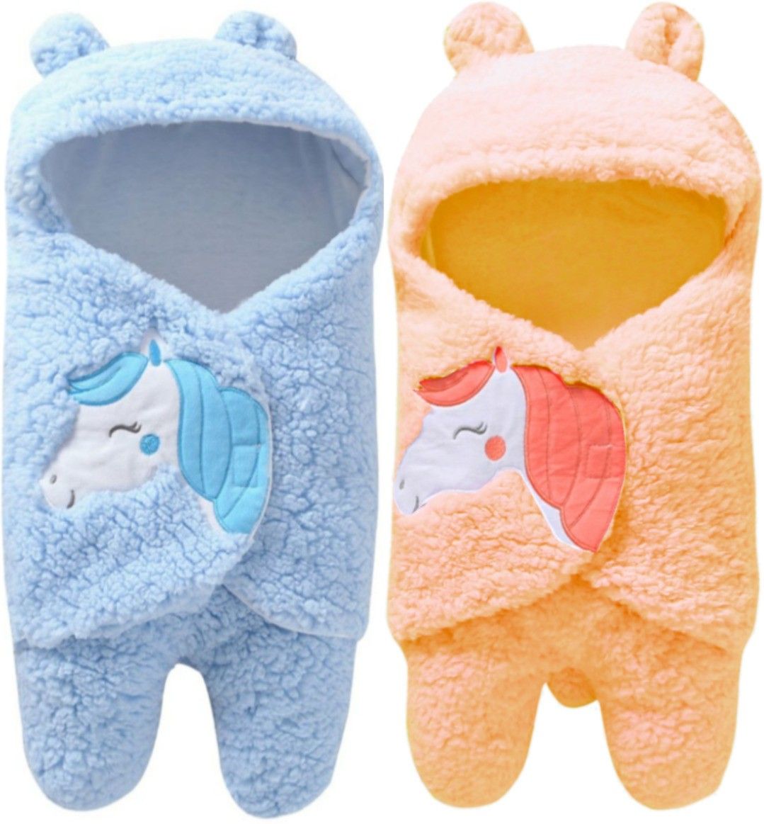 brandonn Embroidered Single Hooded Baby Blanket for Mild Winter-picture-20