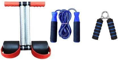 HOME WORKOUT GYM SET OF DOUBLE SPRING TUMMY TRIMMER WITH SKIPPING ROPE AND FOAM HAND GRIP Fitness Accessory Kit Kit-image-24
