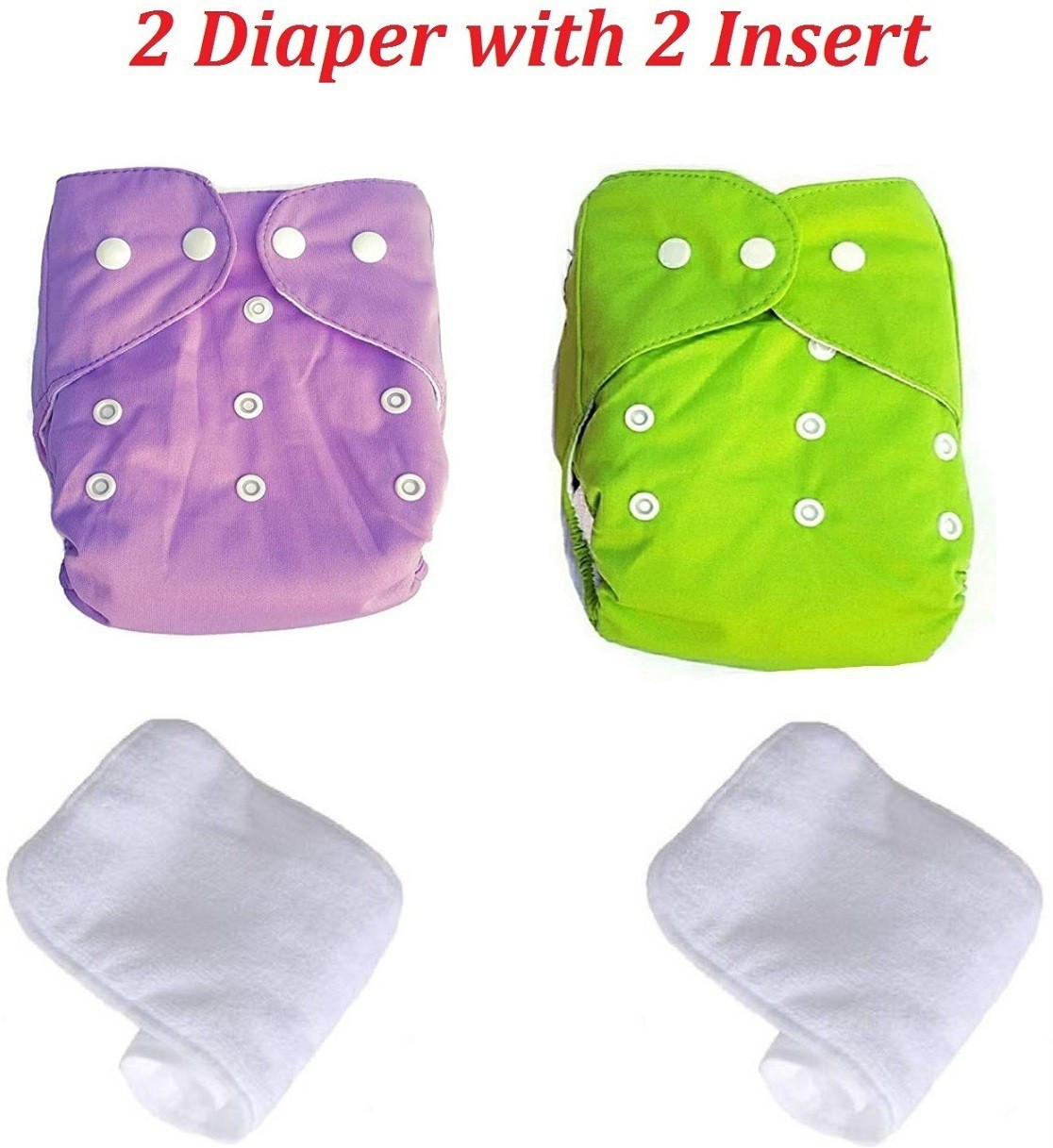 playalong Reusable Cloth Diaper, Washable Adjustable Infants Nappy with Insert- (0-24 Months, Pad Included) - Pack/Combo of (2 Cloth Diapert) image 1