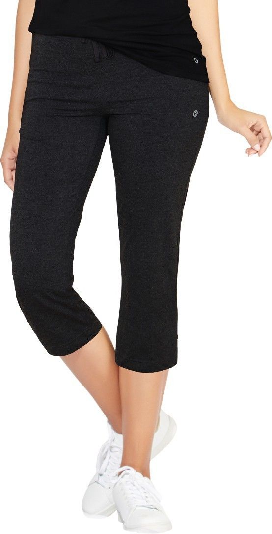 enamor E018 Mid-Rise Straight Leg Women Black Capri-picture-21