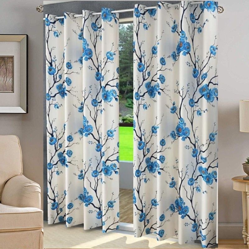 214 cm (7 ft) Door Polyester Semi Transparent Curtain (Pack Of 2)-image-23