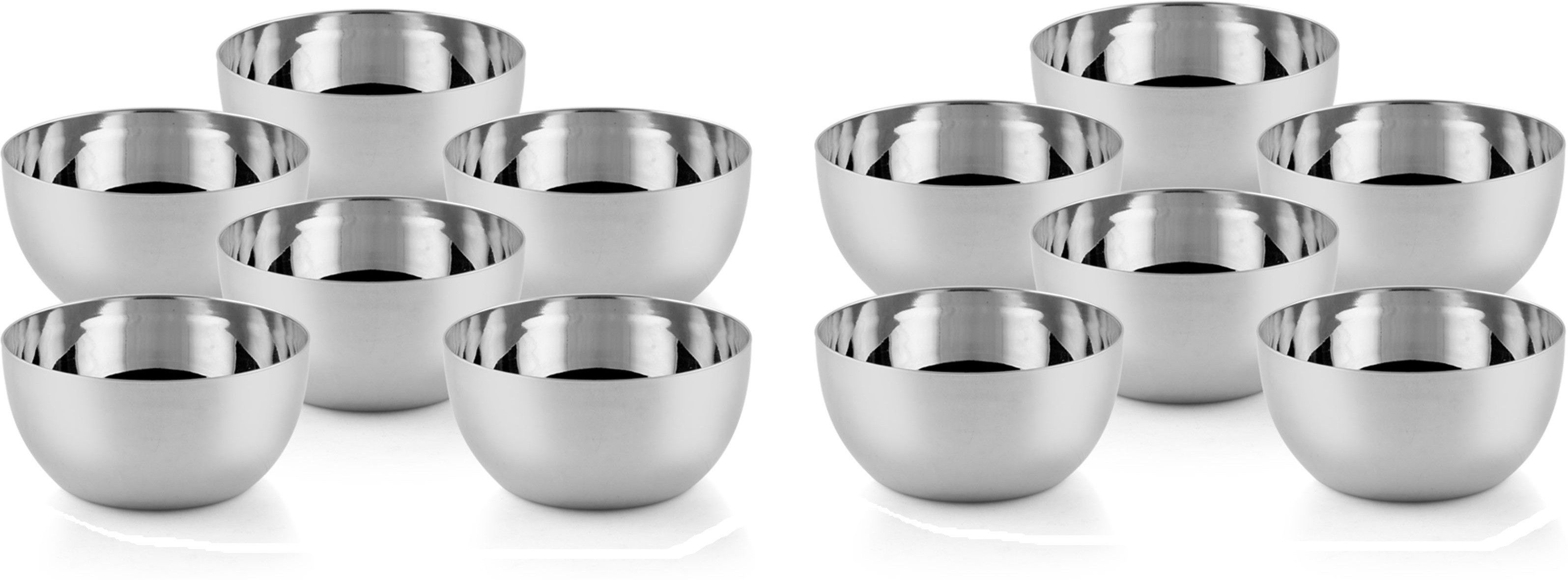 Steel Serving Bowl Stainless Steel Pack of 12 (B3) Vegetable and Serving Bowls Set for Kitchen (Pack of 12 , Size: 6 cm )-image-47