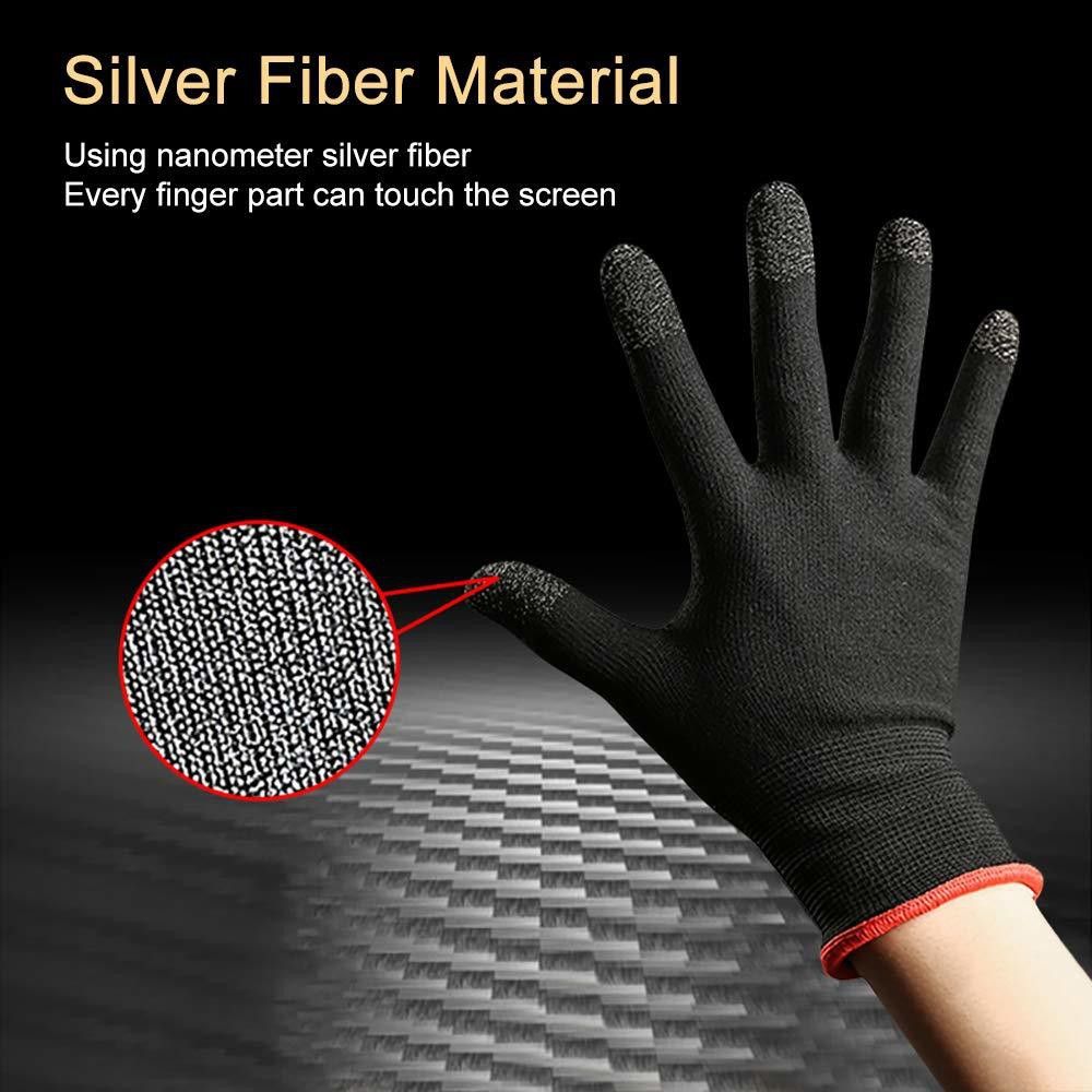 Black Gaming Gloves, Anti-Sweat Breathable, Highly for All Mobile Phone Game Gym & Fitness Gloves