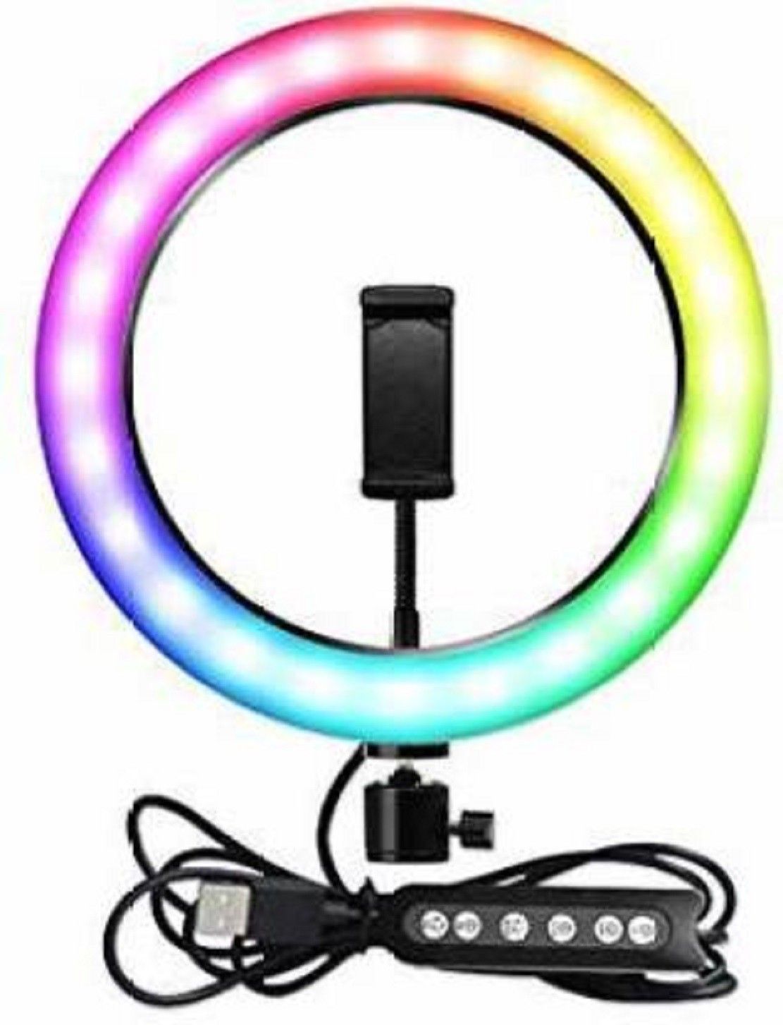 Meraki Wonder 10'' Desktop LED Ring Light with Adjustable Small Tripod Stand and Phone Holder, Selfie Ring Light USB Powered for Makeup, Live Streaming and YouTube Video Shooting Ring Flash-image-20