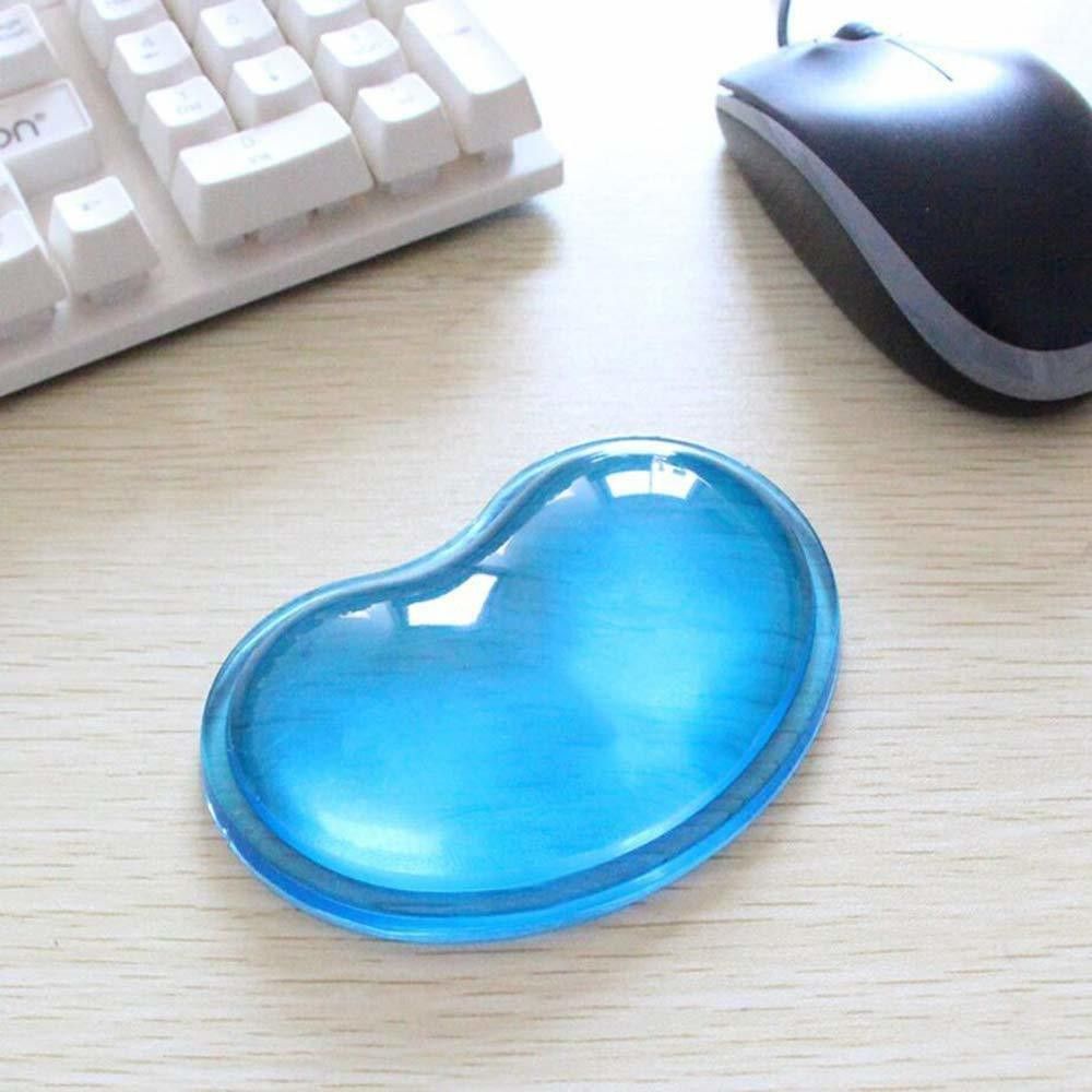 BUYFLUX Heart-Shaped Ergonomic Clear Translucence Cool Hand Pillow Cushion Silicone Gel Mouse Wrist Rest