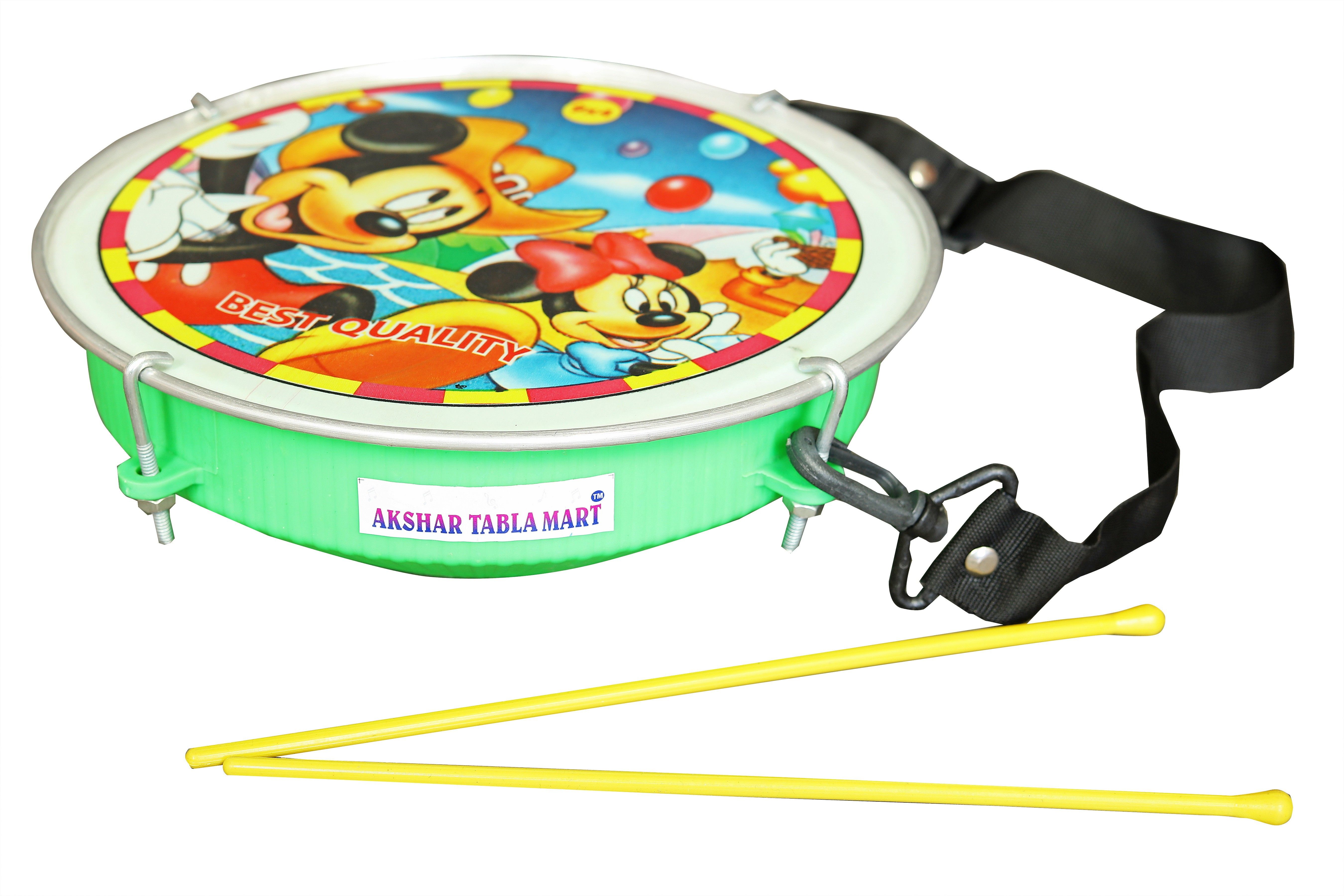 DAI PLASTIC NAGARA TASA FOR KIDS GREEN Nut & Bolts Dholak-image-22