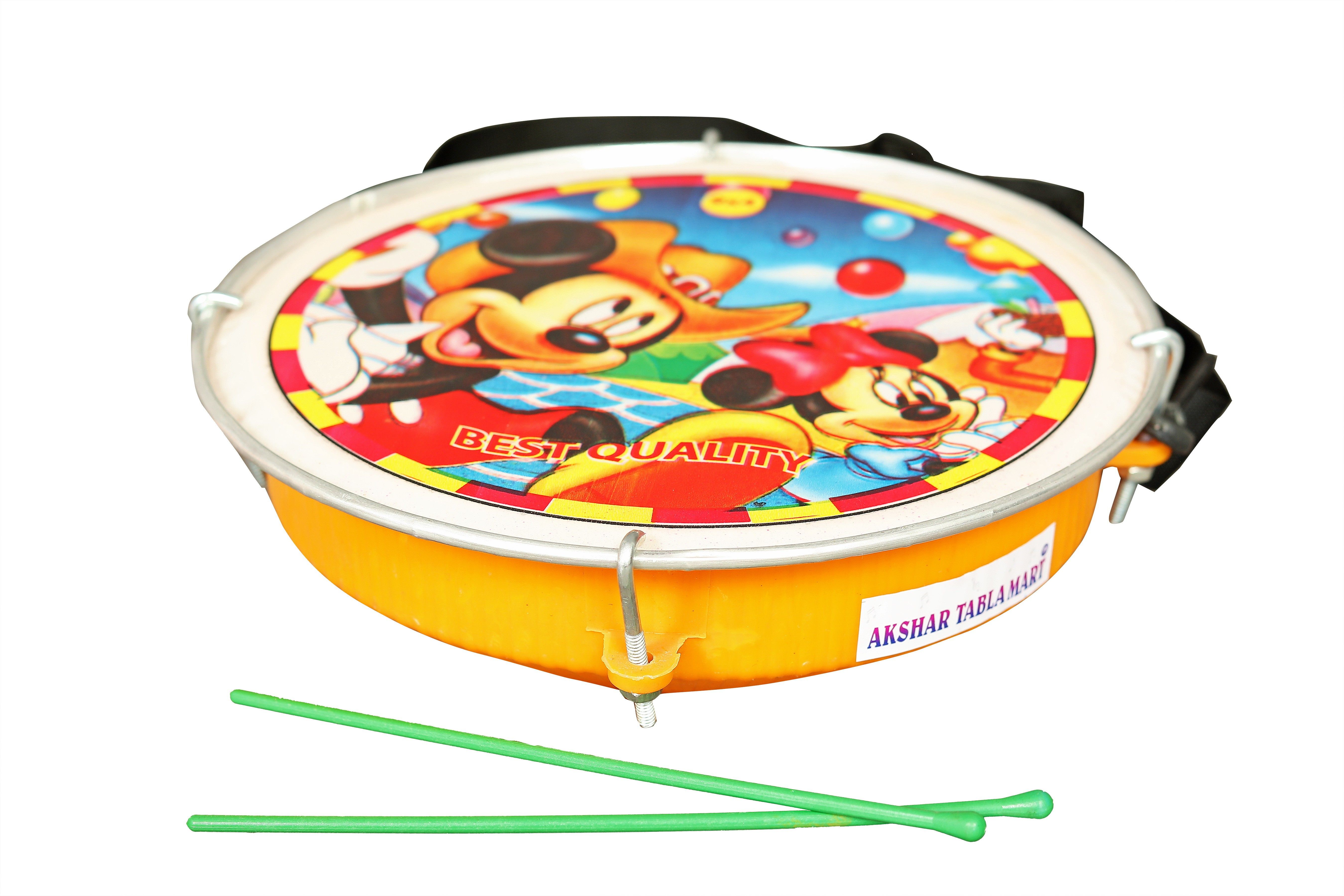 akshar tabla mart DAI PLASTIC NAGARA TASA FOR KIDS ORANGE Nut & Bolts Dholak-picture-11