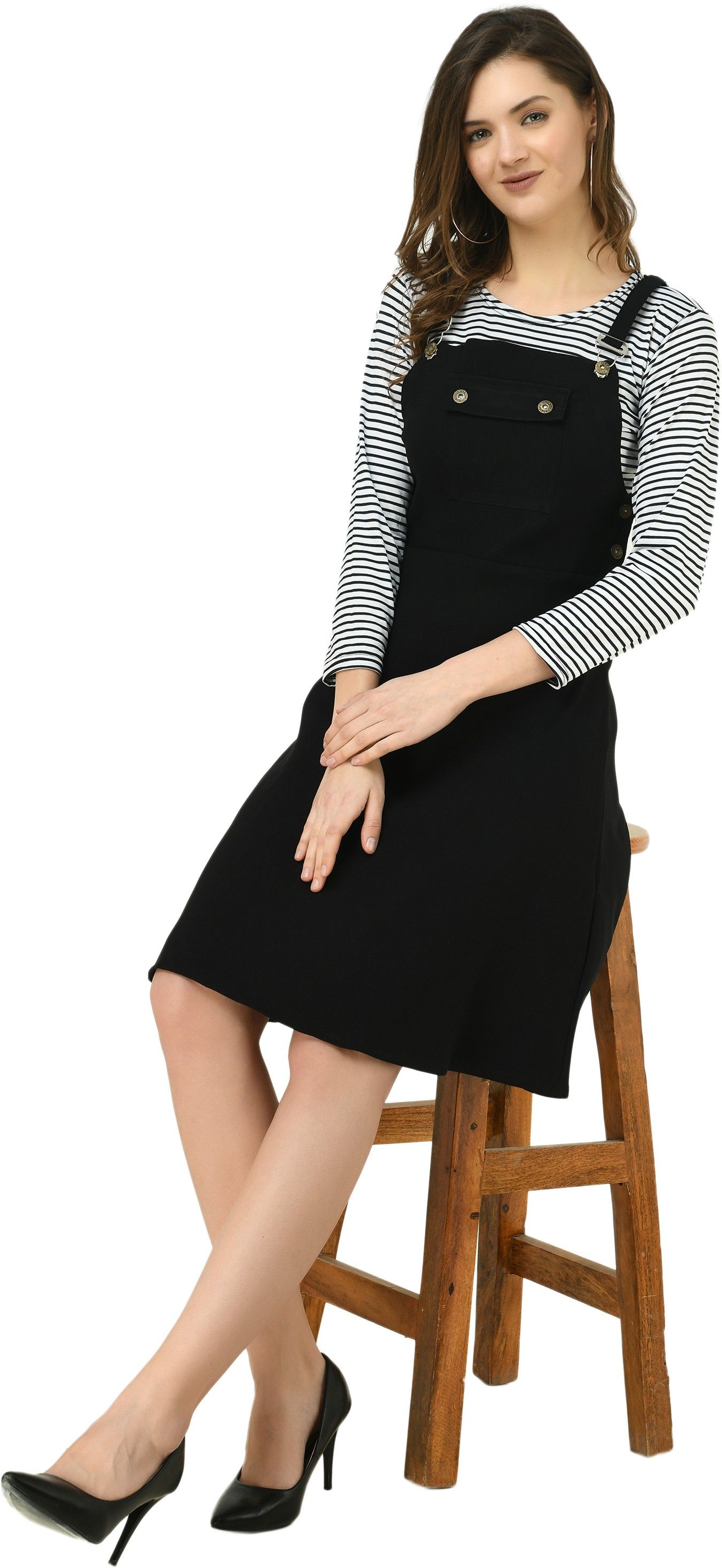 sarvayoni Women Black Dungaree-picture-15