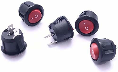 ABC Red Light SPST 2-Pin ON/Off Round Boat Rocker Switch AC 6A 250V 10A 125V Smart Switch-image-28