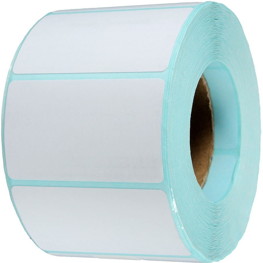 aditya labels 50 mm X 30 mm, Chromo (White) Barcode Paper Labels, 1000 Labels In Roll, Permanent Self Adhesive Paper Label image 1