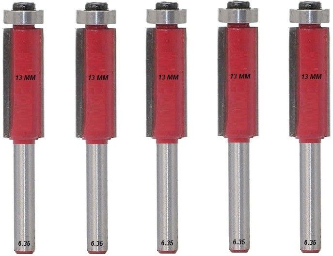 lieutenant 6.35MM-SHANK ( Dia.13 MM) FLUSH TRIM ROUTER-TRIMMER Bits 6.35-TS6 Rotary Bit Set-picture-12