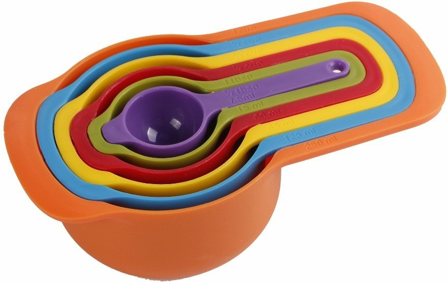 rena germany Revere Design Food Measuring Plastic Spoons for Cooking, Baking and Measuring Liquid | Set of 6 Pieces of Spoons Polypropylene Measuring Spoon Set image 1