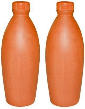 Clay Bottle331 1000 ml Bottle (Pack of 2, Brown, Clay) 1000 ml Clay Bottle-image-49