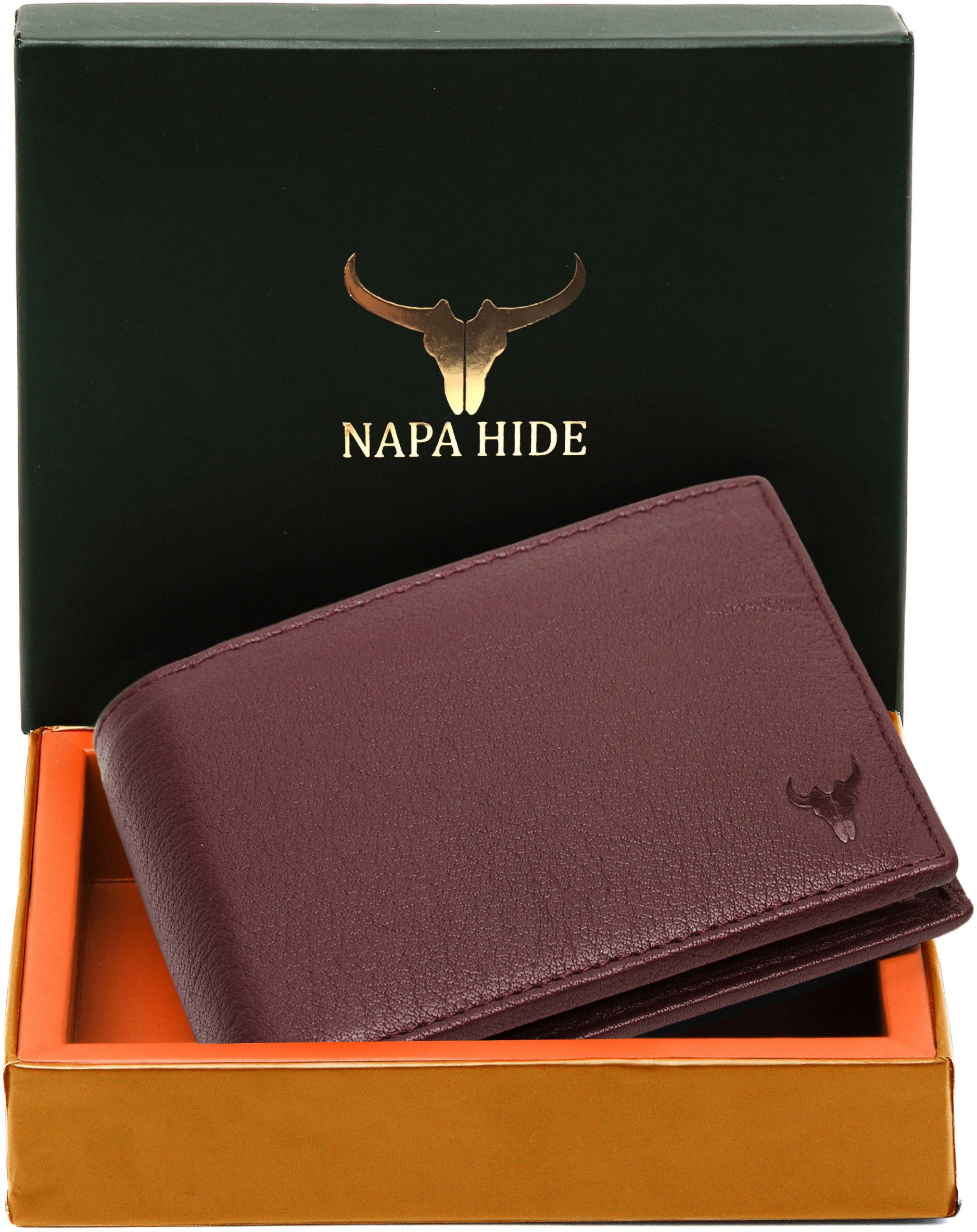 napa hide Men Casual Maroon Genuine Leather RFIDWallet - Regular Size-picture-12