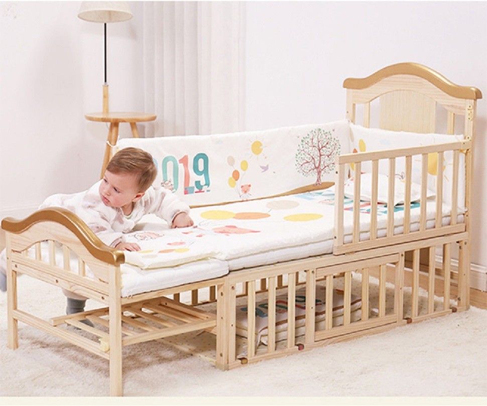 11 in 1 Forest Bedding Set Baby Crib,Cot,Bed,Rocker,Desk Sofa with Mosquito Net Cot-image-42