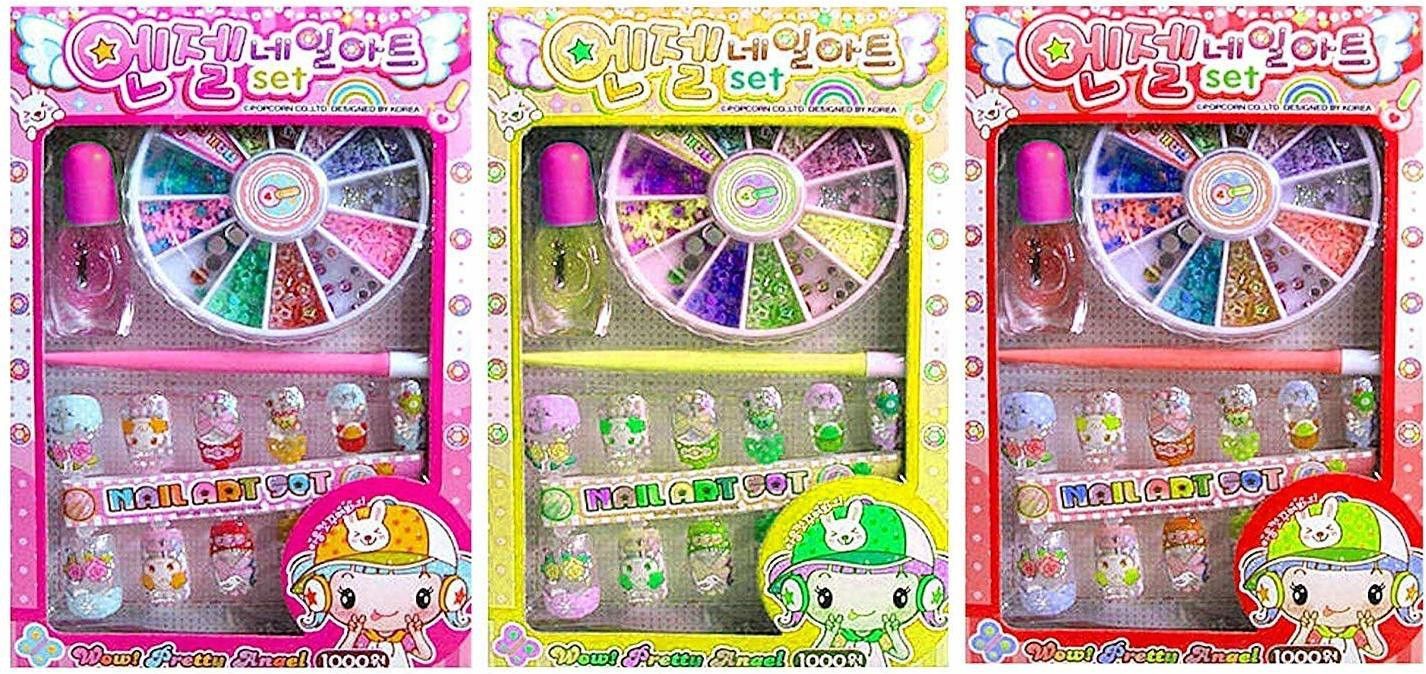 aanu Designer Nail Art Kit with Artificial Nails for Girls - Set of 3 Pcs Kids Nail Art Multicolor-picture-10
