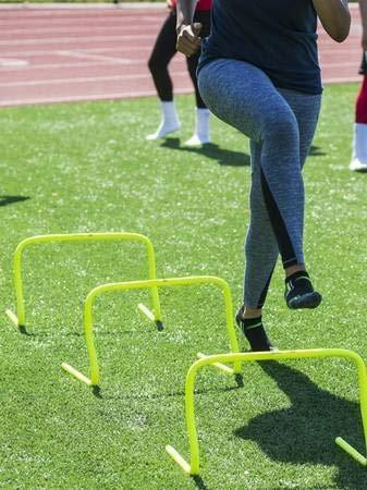 ymd 12 inch 4 pcs Agility Speed Training and Practice Hurdle for Track and Fields PVC Speed Hurdles image 1