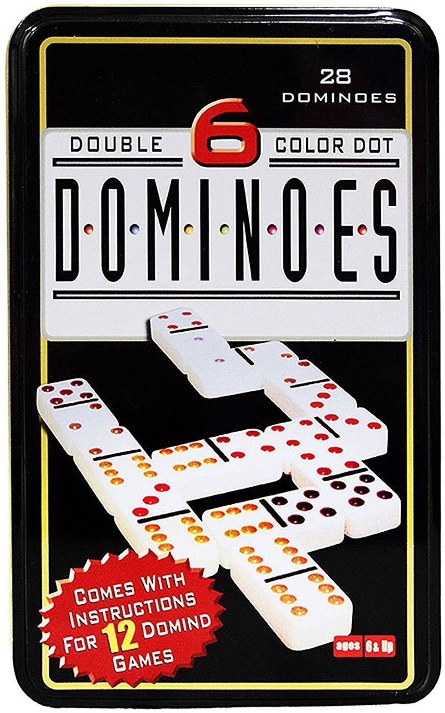 rvm toys 28 Pieces Double Six Color Dot Dominoes Set with Metal Dominos Game Tin Case Match & Educational Block Toy Board Game Accessories-picture-15
