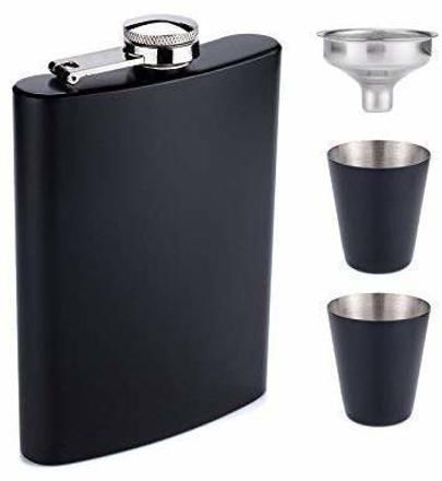 anadi Hip Flash 2 Shots Box 8 OZ Stainless Steel, Liquor or Wine Whiskey Alcohol Drinks Holder Pocket Bottle with Funnel and Two Shots Glasses Stainless Steel Hip Flask-picture-22