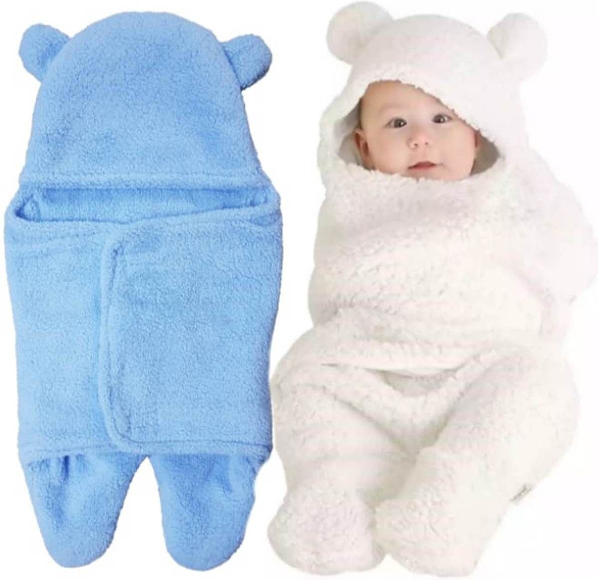 Abstract Single Hooded Baby Blanket for Mild Winter-image-2