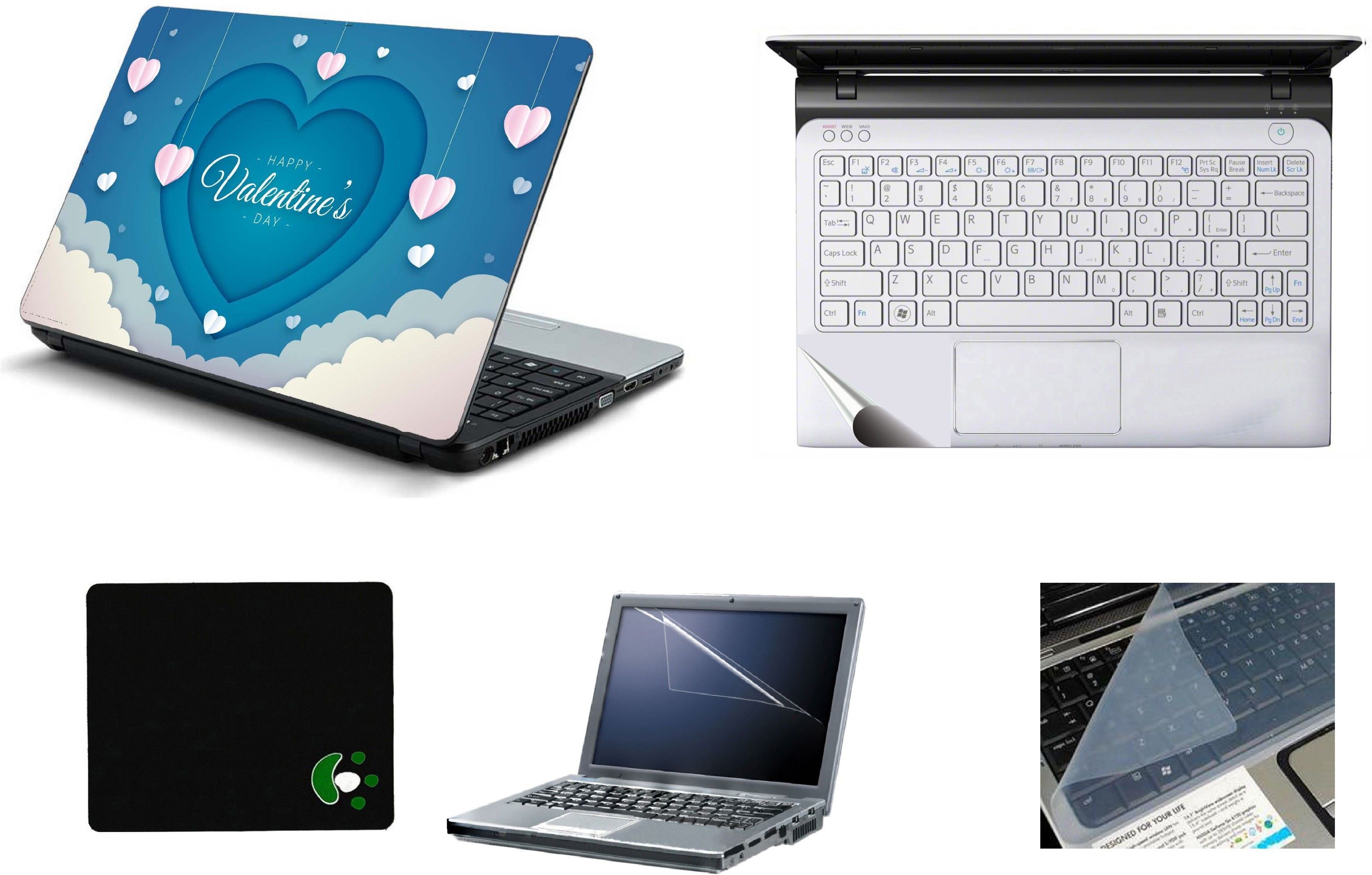 Mitram 5in1 Laptop Accessories Combo 15.6 Inch Happy Valentine laptop Skins Stickers, Screen Guard, Key Guard, Mouse Pad and Palmrest Skin for HP-DELL-Lenovo-Asus-Acer Laptops || Notebooks Combo Set-image-41