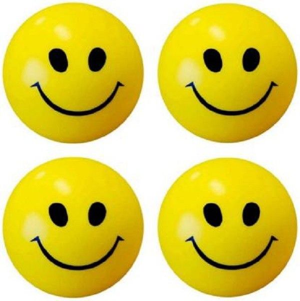 Smiley Face Squeeze Stress relief Ball | Soft ball Stress Relieve Squeeze Balls Yellow |Toy for Kids and Adults for Stress Relief and Playing ( pack of 4) - 7 CM- 7 cm-image-47