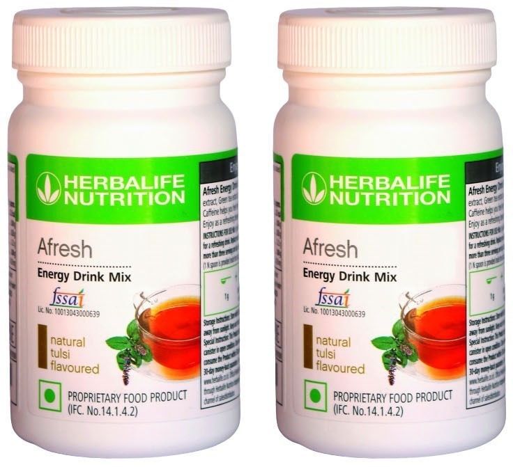 herbalife Afresh Energy Drink Mix - Tulsi Flavor 2 PCS PACK For Weight Loss Energy Drink-picture-44