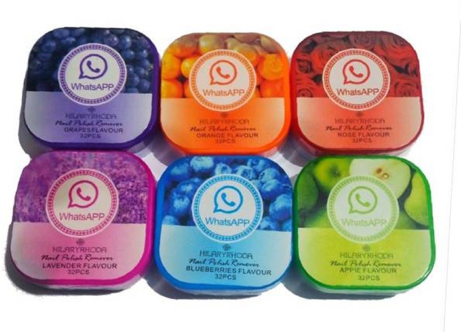 Nail Polish/Paint Cleansing Wipes/Tissue Each box contains 32 pads in 6 flavors-image-20