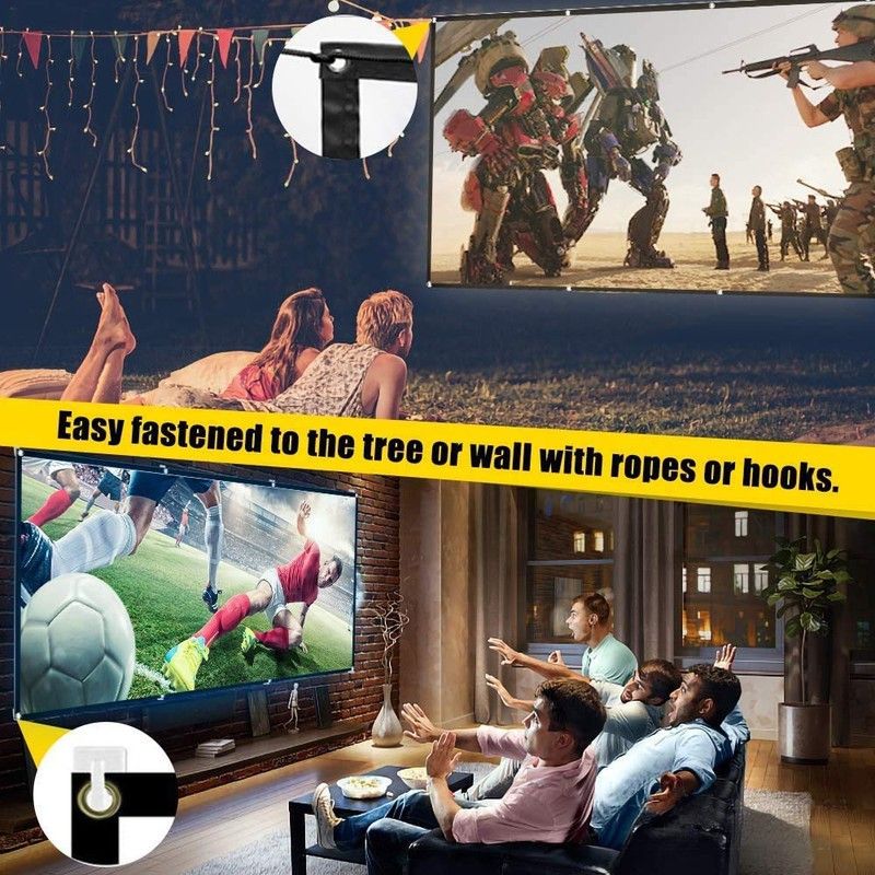 Savsol 120 inch Projector Screen,4K HD 16:9 Portable Video Projector Screen Foldable Anti-Crease Indoor Outdoor Projection Screen for Home, Office, Classroom (9 Feet (W) x 5 Feet (H)) Projector Screen (Width 274.32 cm x 152.4 cm Height)-image-35