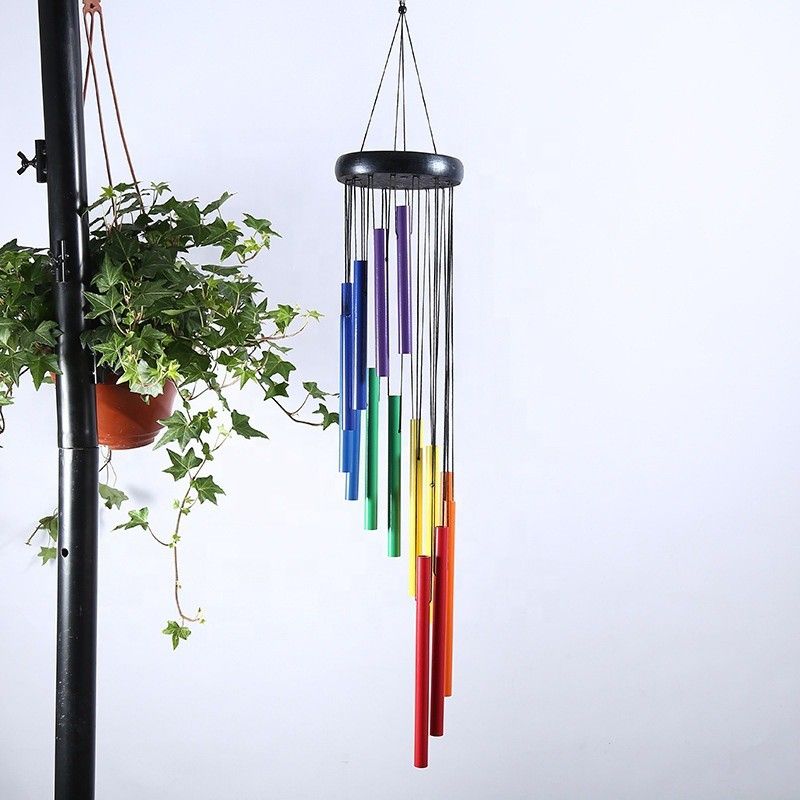 timesetl Classic Magical 14 Aluminium Tubes Rotate Tube Tones Magical Sounds Wind Chimes for Home Decoration (Multicolor) Aluminium Windchime-picture-15