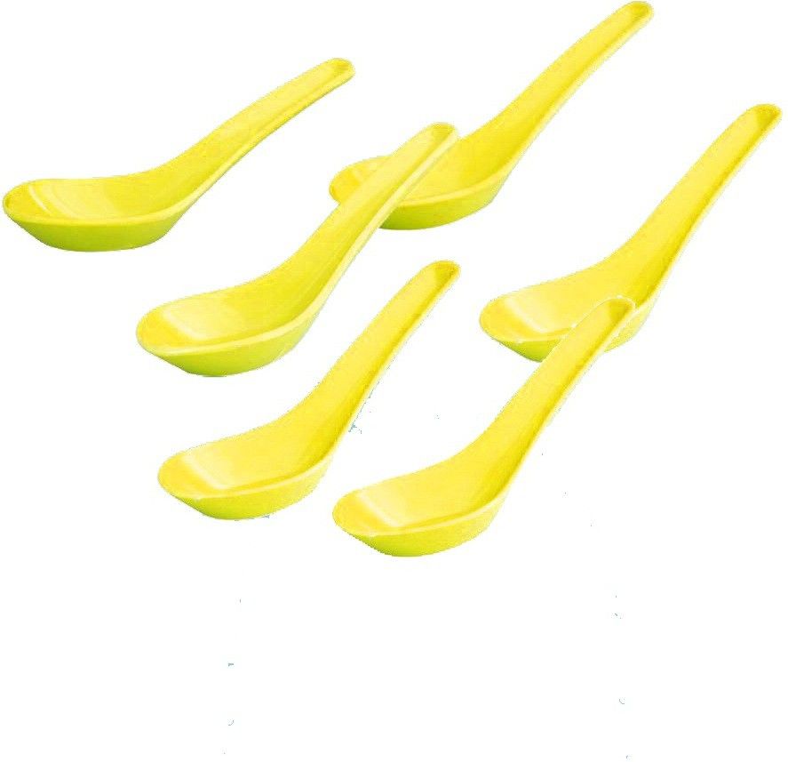 snehaTrends plastic soup spoon (yellow) pack of 6 Melamine Soup Spoon Set-image-17