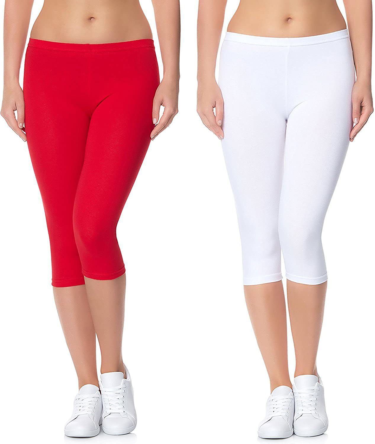 swastik stuffs Women Red, White Capri-picture-28