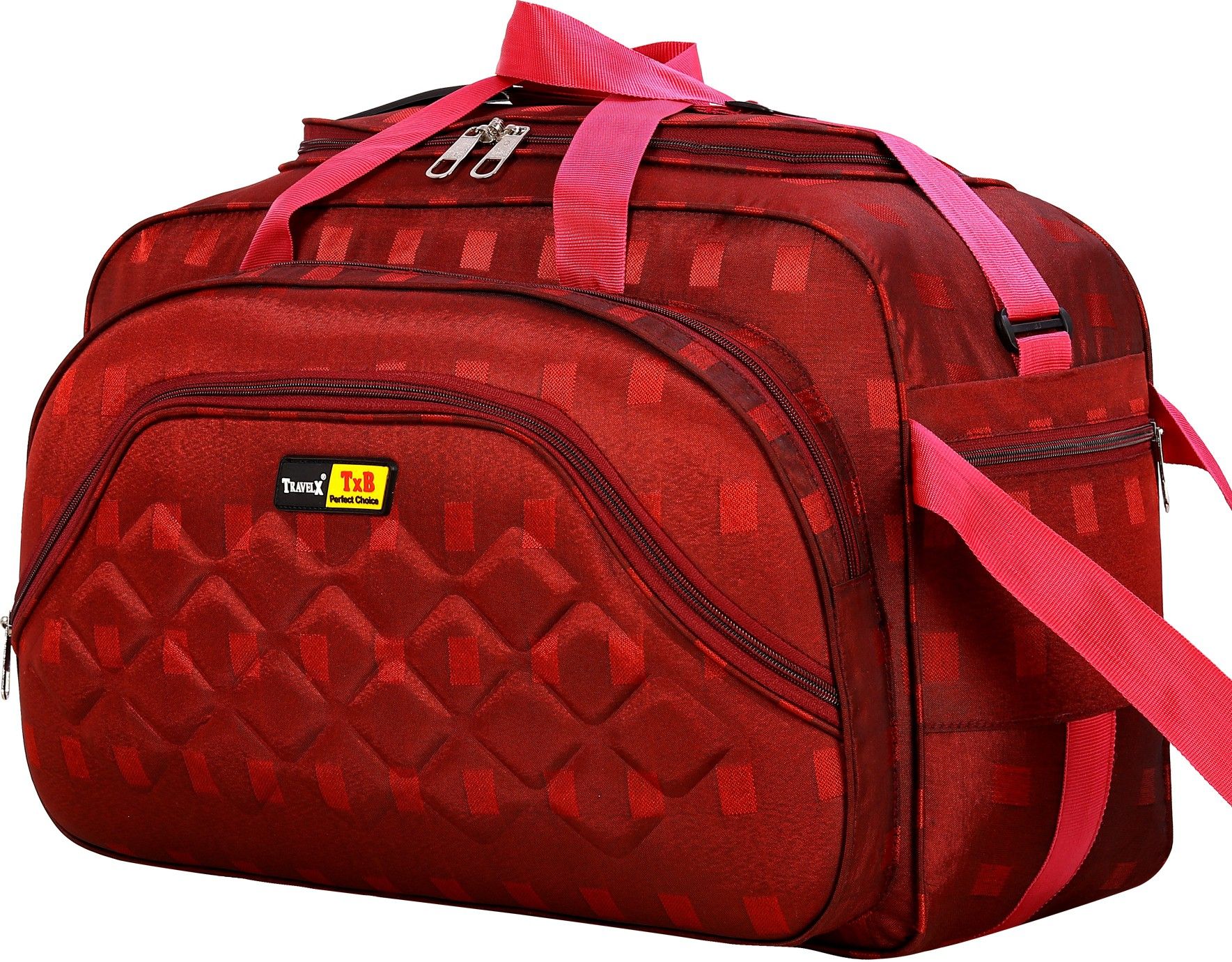 45 L Strolley Duffel Bag - 45 L Strolley Duffel Bag - Waterproof LightweightTravel Duffel Bag with Two Wheels (Red) - Red - Regular Capacity For Men & Women - Red - Regular Capacity-image-1