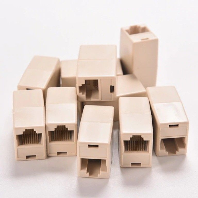 Sadow Pack of 10 RJ45 Connector |LAN Connector | RJ45 Connector Cover Female to Female Ethernet Coupler LAN Adapter Extender RJ45 Socket Network cat5/Cat5e/cat6/Cat6e Jointer Lan Adapter-image-45