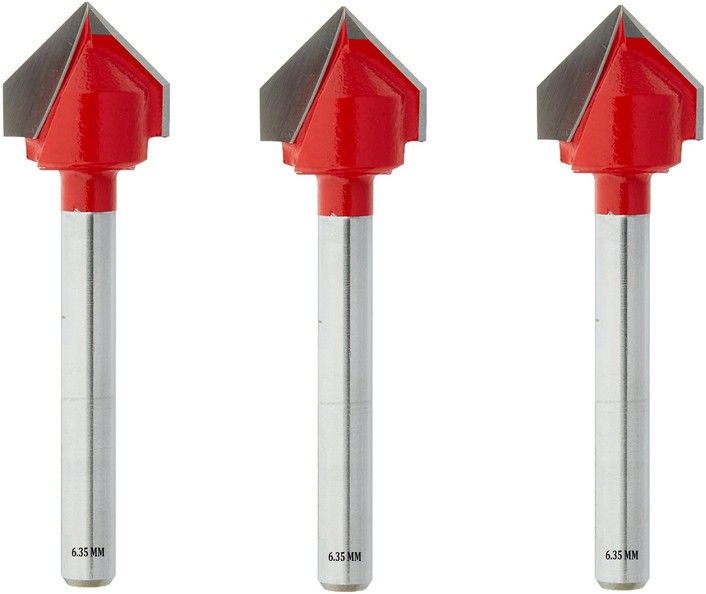 SHANK(6.35) ( 12.5 MM X 12.5 MM) V GROOVE 90° ROUTER BIT Rotary Bit Set-image-39