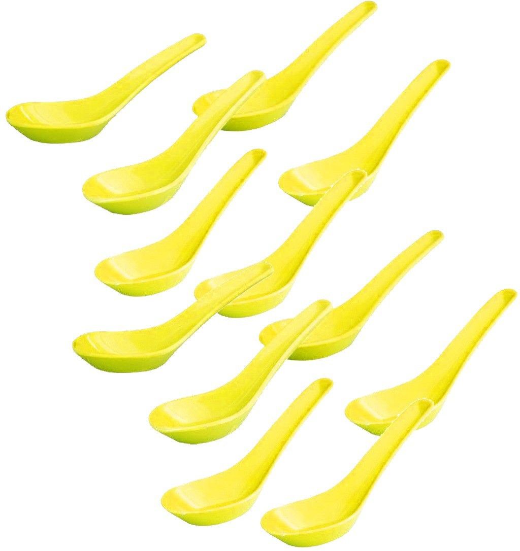 snehaTrends plastic soup spoon (yellow) pack of 12 Melamine Soup Spoon Set