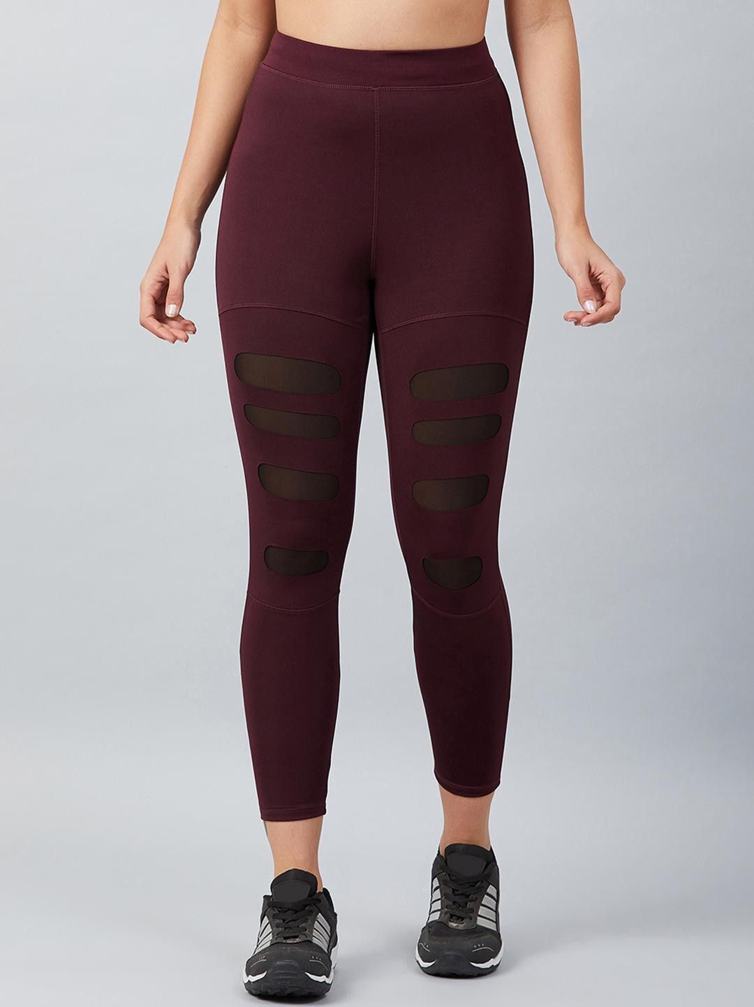 blinkin Solid Women Maroon Tights-picture-38