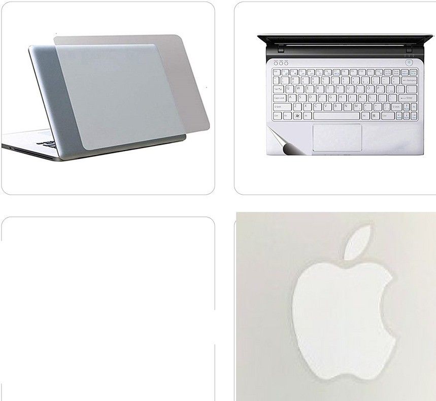 SDM 3in1 Combo of Premium Quality Trink Crystal Clear Stretchable Transparent Skin for Laptop with trackpad and with (A.P.P.L.E) logo for macbook convertion for 15.6 inches Combo Set Combo Set-image-5