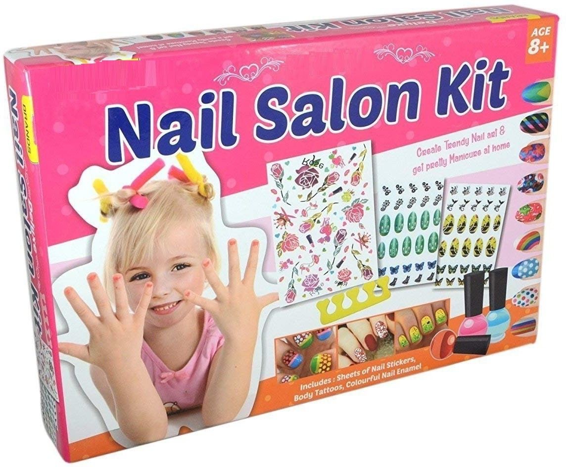 nilzone Nail Art Kit Nail Salon Kit Pretend Play Makeup Game for Girls Best Birthday Gift for Girls-picture-27