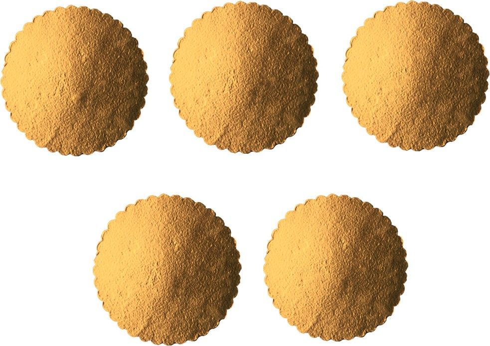 finedecor Gold Cake Board 9 INCH Round Cardboard (5 Pieces), Paper Cake Server-picture-37