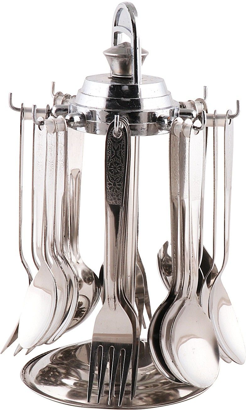 Premium Stainless Steel Cutlery Set - Set of 25 (Contains: 6 Master Spoons, 6 Tea Spoons, 6 Forks, 6 Soup Spoons) - Silver Stainless Steel Cutlery Set-image-14